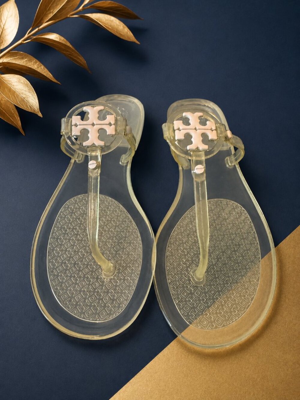 NEW Tory Burch Translucent Mini Miller Jelly Logo Sandals Size 6